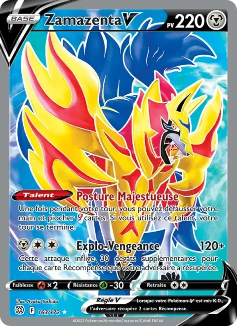 Carte Pokémon Zamazenta V 163/172, extension Stars Étincelantes