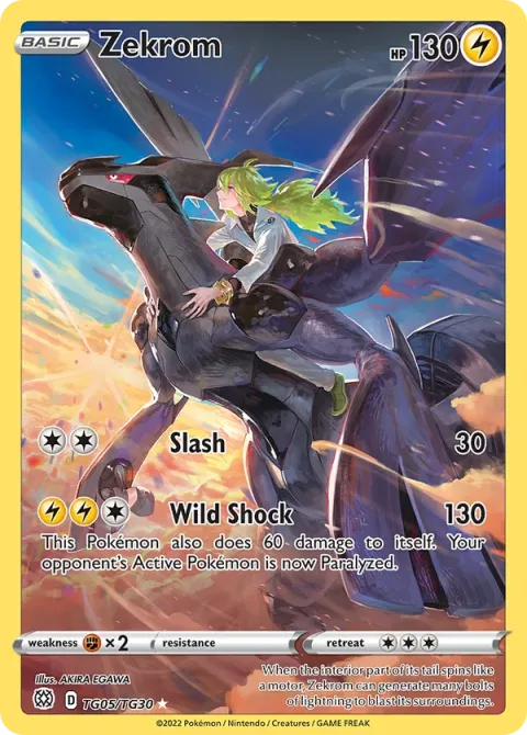 Carte Pokémon Zekrom TG05/TG30, extension Stars Étincelantes