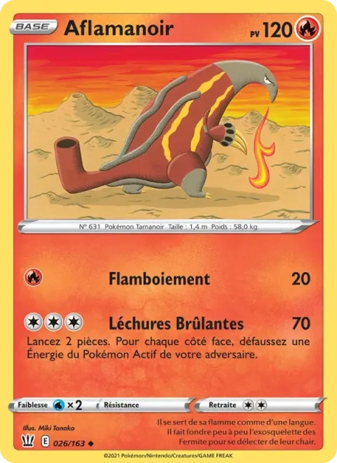 Carte Pokémon Aflamanoir 026/163, extension Styles de combat