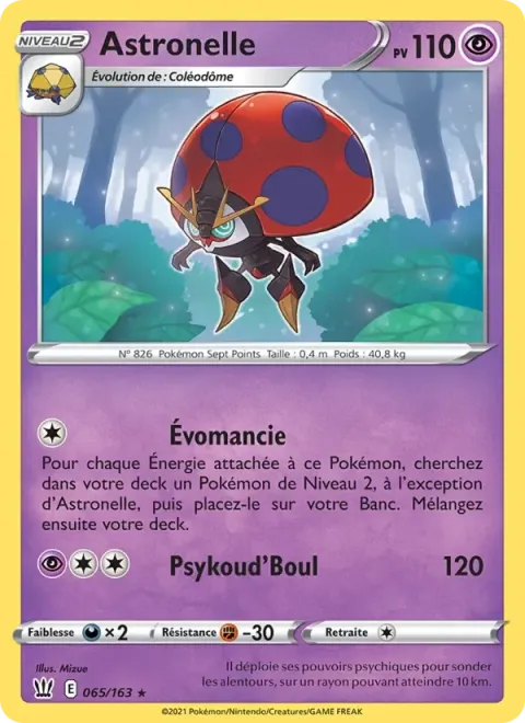 Carte Pokémon Astronelle 065/163, extension Styles de combat