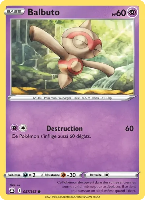 Carte Pokémon Balbuto 057/163, extension Styles de combat