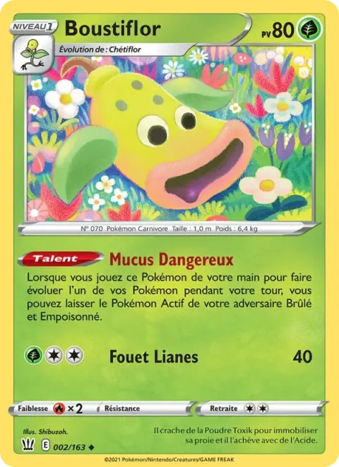 Carte Pokémon Boustiflor 002/163, extension Styles de combat