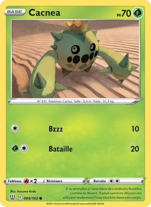 Carte Pokémon Cacnea 004/163, extension Styles de combat