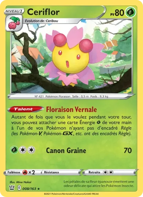 Carte Pokémon Ceriflor 008/163, extension Styles de combat