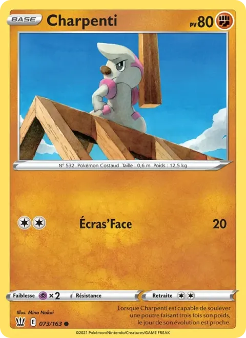 Carte Pokémon Charpenti 073/163, extension Styles de combat