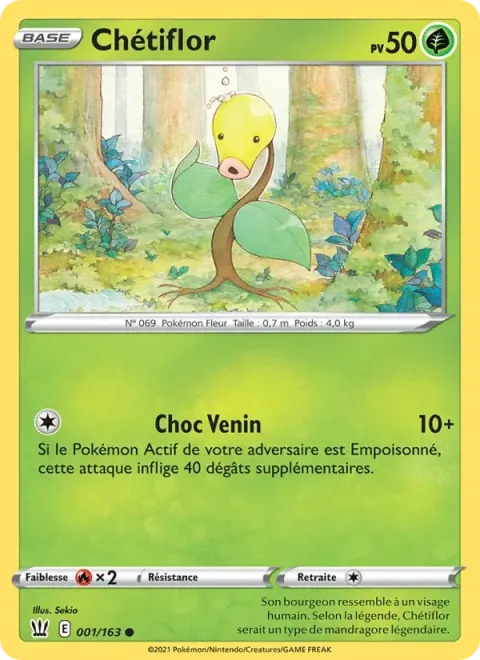 Carte Pokémon Chétiflor 001/163, extension Styles de combat