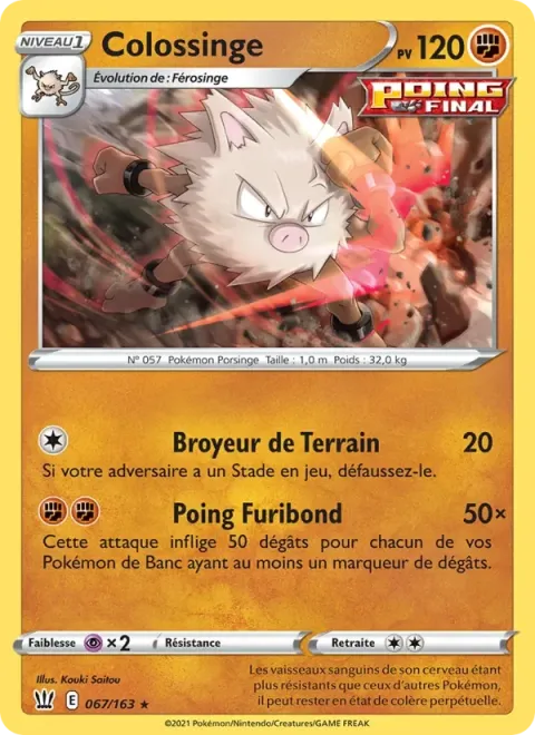 Carte Pokémon Colossinge 067/163, extension Styles de combat