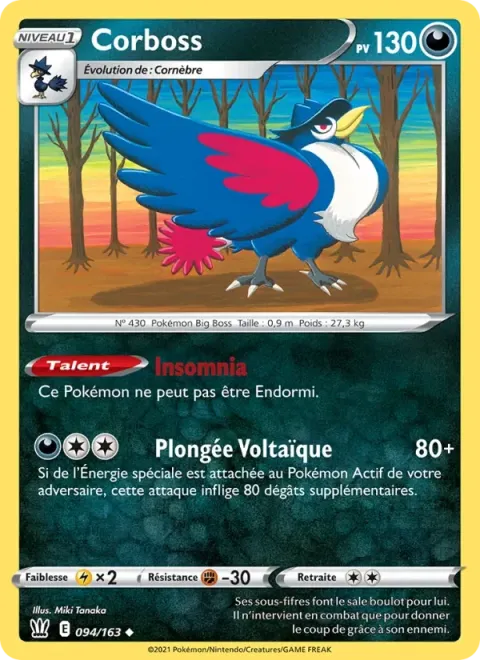 Carte Pokémon Corboss 094/163, extension Styles de combat
