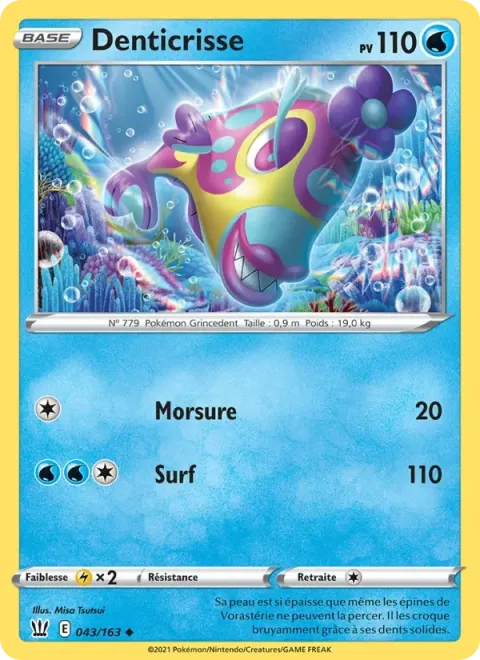 Carte Pokémon Denticrisse 043/163, extension Styles de combat