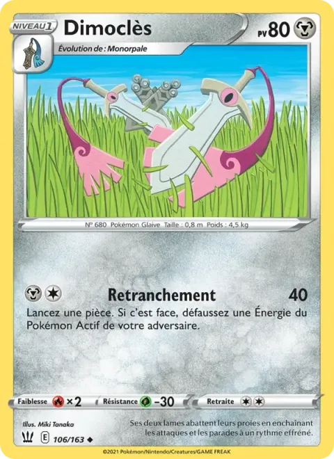 Carte Pokémon Dimoclès 106/163, extension Styles de combat