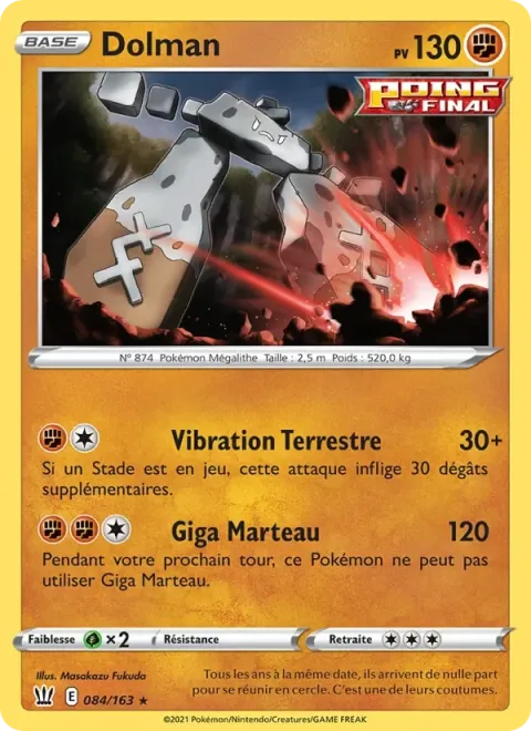 Carte Pokémon Dolman 084/163, extension Styles de combat