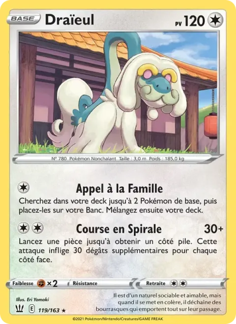 Carte Pokémon Draïeul 119/163, extension Styles de combat