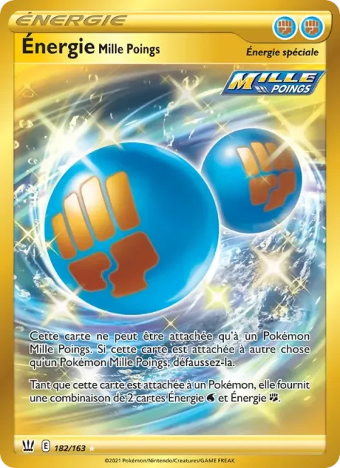 Carte Pokémon Énergie Mille Poings 182/163, extension Styles de combat