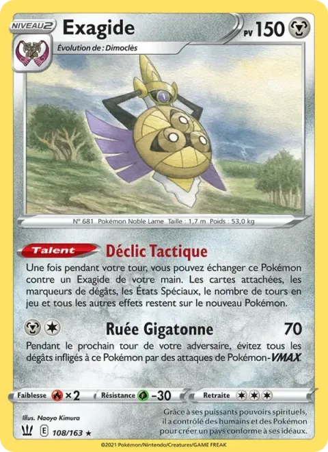 Carte Pokémon Exagide 108/163, extension Styles de combat