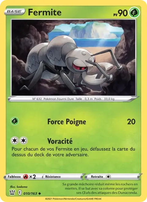 Carte Pokémon Fermite 010/163, extension Styles de combat