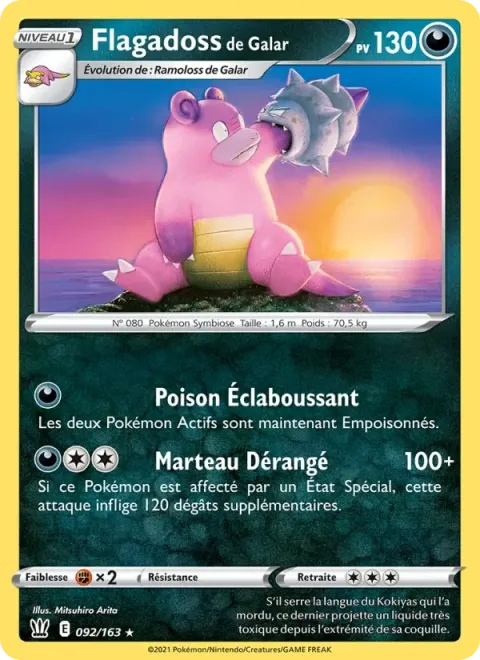 Carte Pokémon Flagadoss de Galar 092/163, extension Styles de combat