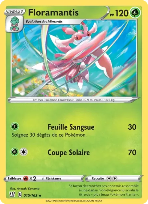 Carte Pokémon Floramantis 015/163, extension Styles de combat