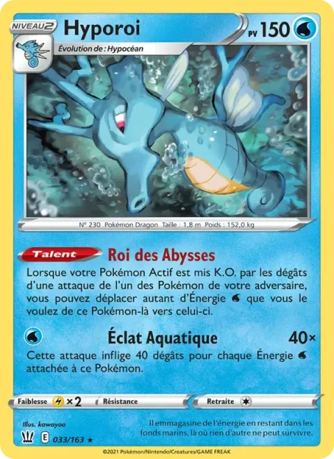 Carte Pokémon Hyporoi 033/163, extension Styles de combat