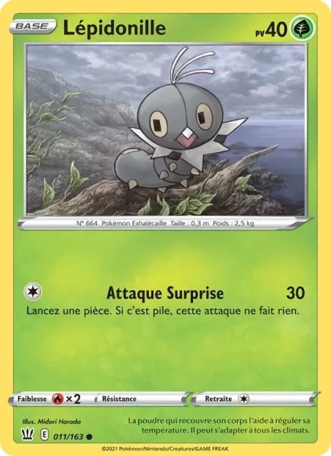 Carte Pokémon Lépidonille 011/163, extension Styles de combat
