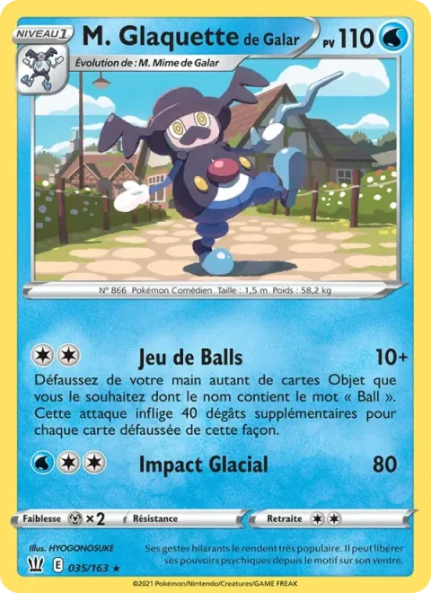 Carte Pokémon M. Glaquette de Galar 035/163, extension Styles de combat