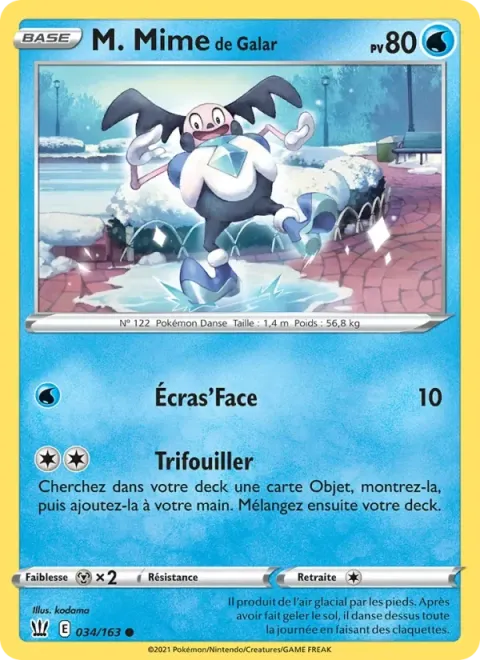 Carte Pokémon M. Mime de Galar 034/163, extension Styles de combat
