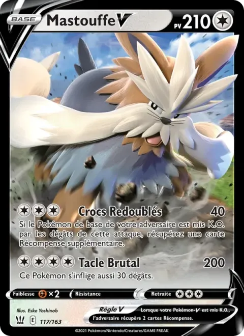 Carte Pokémon Mastouffe V 117/163, extension Styles de combat