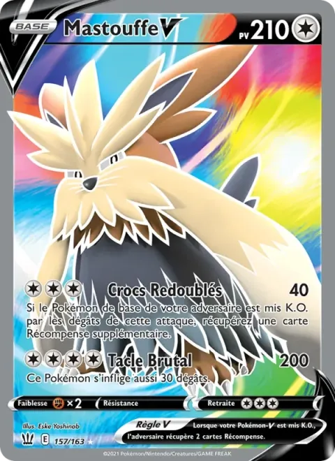 Carte Pokémon Mastouffe V 157/163, extension Styles de combat