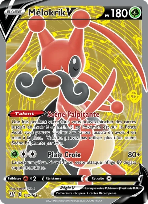Carte Pokémon Mélokrik V 142/163, extension Styles de combat
