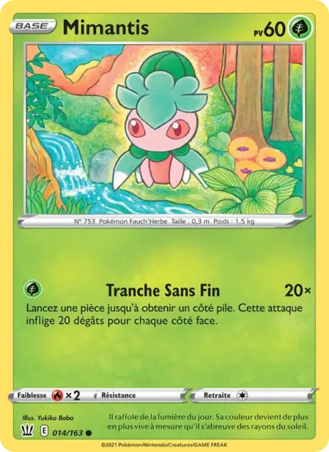 Carte Pokémon Mimantis 014/163, extension Styles de combat