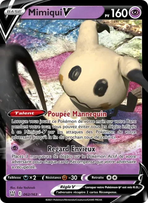Carte Pokémon Mimiqui V 062/163, extension Styles de combat
