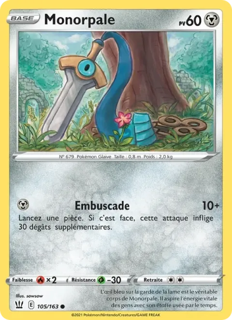 Carte Pokémon Monorpale 105/163, extension Styles de combat
