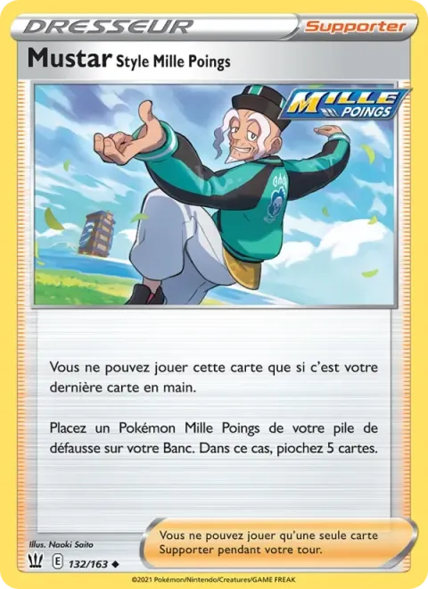 Carte Pokémon Mustar Style Mille Poings 132/163, extension Styles de combat
