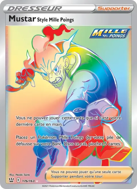 Carte Pokémon Mustar Style Mille Poings 176/163, extension Styles de combat