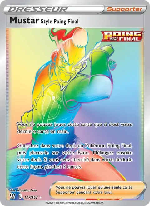 Carte Pokémon Mustar Style Poing Final 177/163, extension Styles de combat