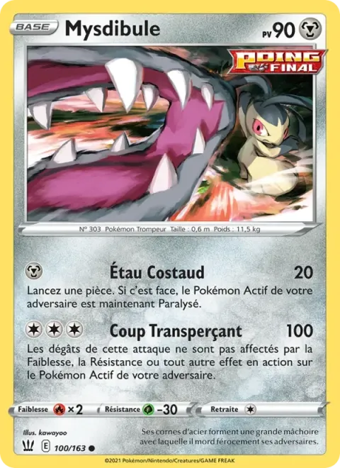 Carte Pokémon Mysdibule 100/163, extension Styles de combat