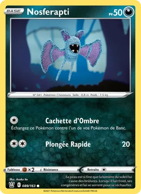 Carte Pokémon Nosferapti 089/163, extension Styles de combat