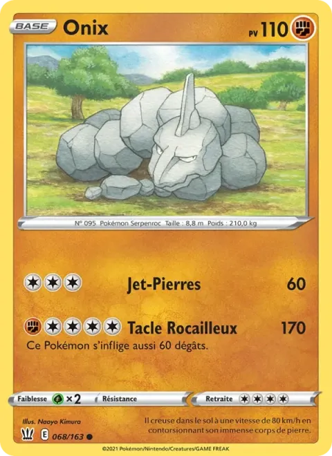 Carte Pokémon Onix 068/163, extension Styles de combat
