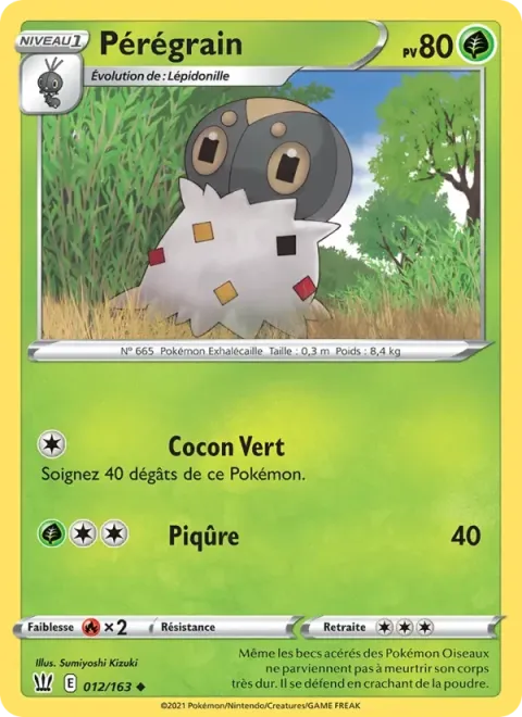 Carte Pokémon Pérégrain 012/163, extension Styles de combat