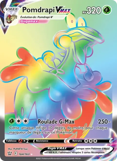 Carte Pokémon Pomdrapi VMAX 164/163, extension Styles de combat