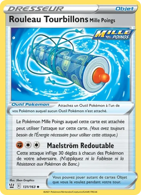 Carte Pokémon Rouleau Tourbillons Mille Poings 131/163, extension Styles de combat
