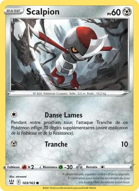 Carte Pokémon Scalpion 103/163, extension Styles de combat