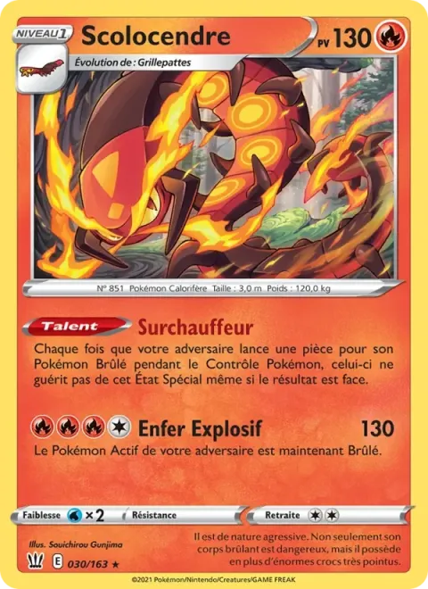 Carte Pokémon Scolocendre 030/163, extension Styles de combat