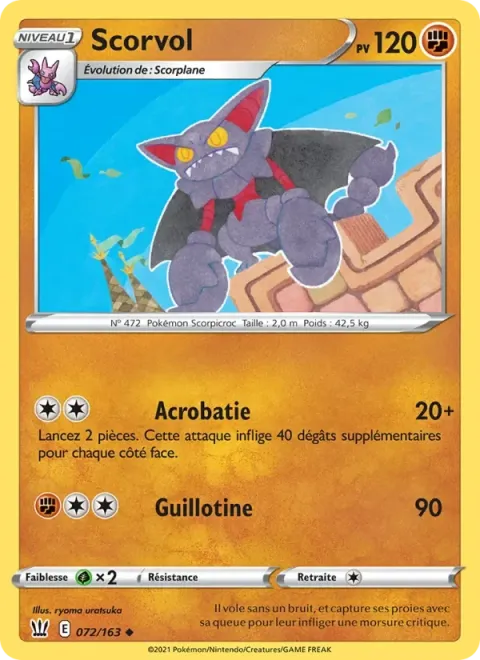 Carte Pokémon Scorvol 072/163, extension Styles de combat