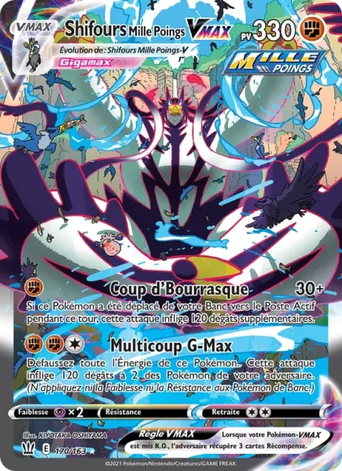 Carte Pokémon Shifours Mille Poings VMAX 170/163, extension Styles de combat