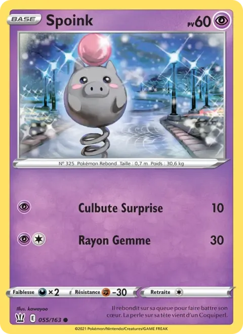 Carte Pokémon Spoink 055/163, extension Styles de combat