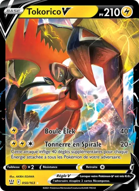 Carte Pokémon Tokorico V 050/163, extension Styles de combat