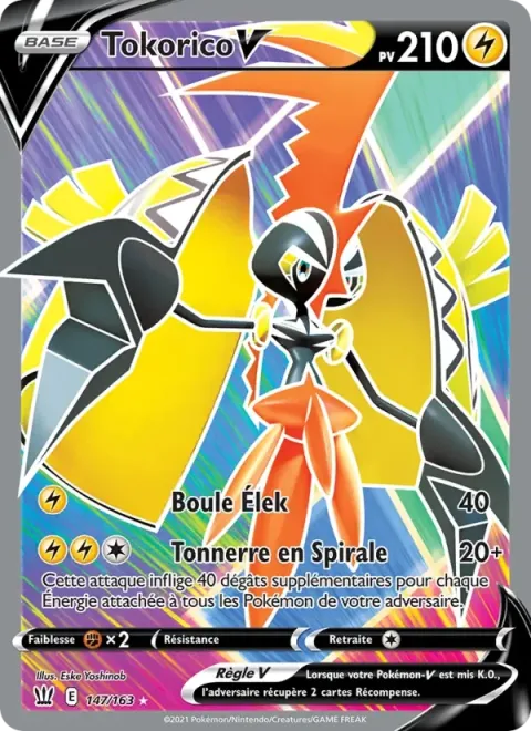 Carte Pokémon Tokorico V 147/163, extension Styles de combat