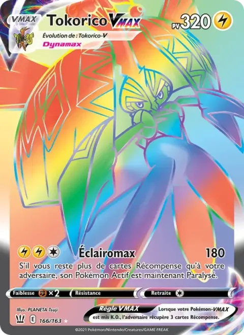 Carte Pokémon Tokorico VMAX 166/163, extension Styles de combat