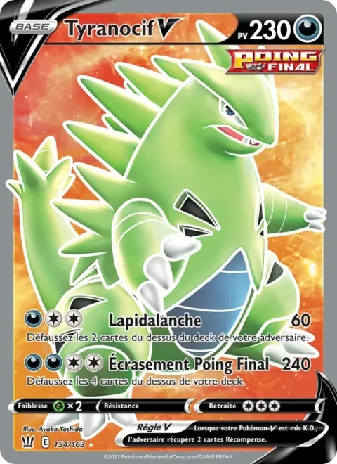 Carte Pokémon Tyranocif V 154/163, extension Styles de combat