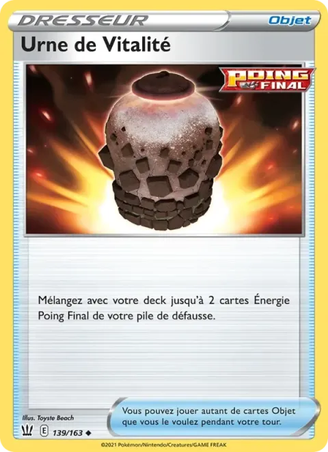 Carte Pokémon Urne de Vitalité 139/163, extension Styles de combat